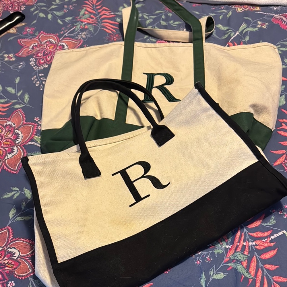 Elegant Black and Cream Tote Bag